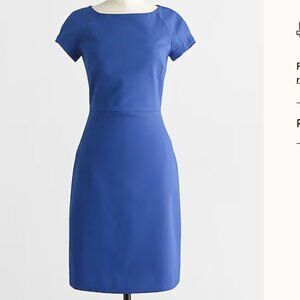 J. Crew Blue Sheath purple factory short cap sleeve wor dress Dark Ocean 8 crepe